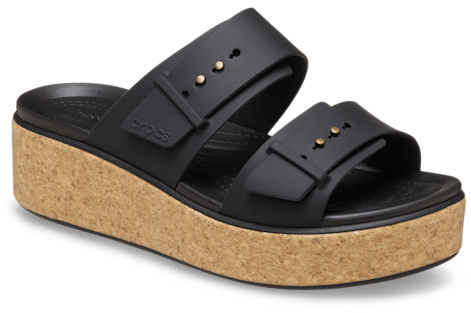 Brooklyn Buckle Low Wedge Cork Sandal