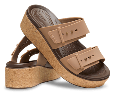 Brooklyn Buckle Low Wedge Cork Sandal