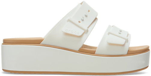 Brooklyn Buckle Low Wedge Matte Wrap Sandal