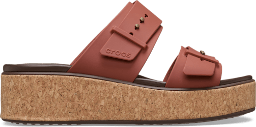 Brooklyn Buckle Low Wedge Cork Sandal