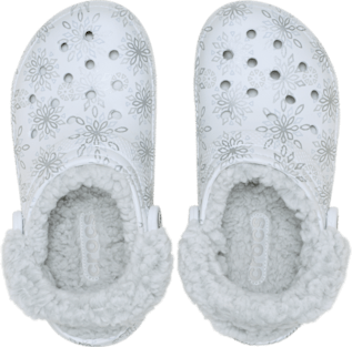 Classic Fleece Lined Metallic Snowflakes Clog