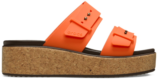 Brooklyn Buckle Low Wedge Cork Sandal