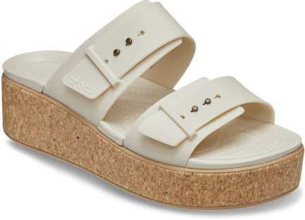 Brooklyn Buckle Low Wedge Cork Sandal