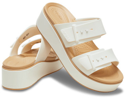 Brooklyn Buckle Low Wedge Matte Wrap Sandal